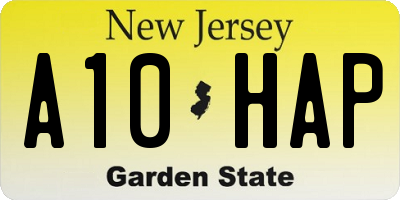 NJ license plate A10HAP
