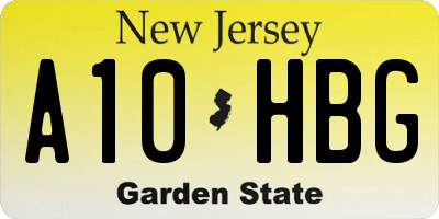 NJ license plate A10HBG