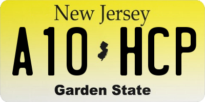 NJ license plate A10HCP