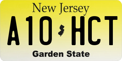 NJ license plate A10HCT