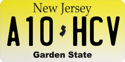 NJ license plate A10HCV