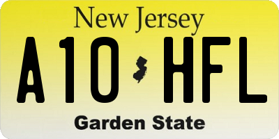 NJ license plate A10HFL