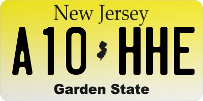 NJ license plate A10HHE