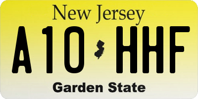 NJ license plate A10HHF