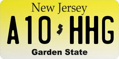 NJ license plate A10HHG