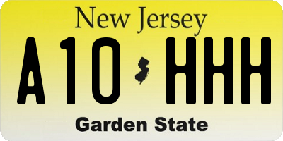 NJ license plate A10HHH