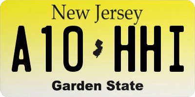 NJ license plate A10HHI