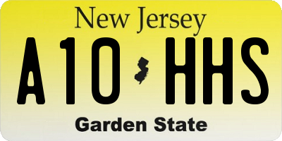 NJ license plate A10HHS