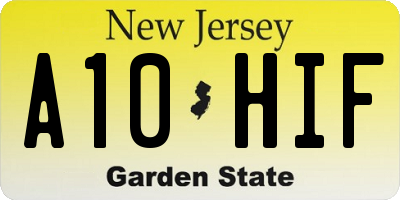 NJ license plate A10HIF