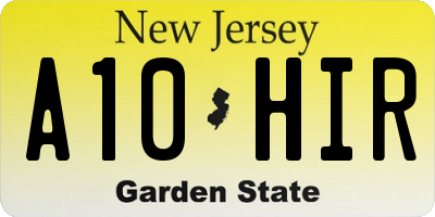 NJ license plate A10HIR