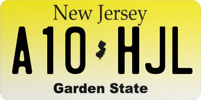 NJ license plate A10HJL