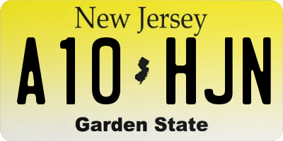 NJ license plate A10HJN