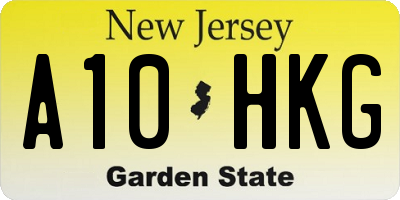 NJ license plate A10HKG