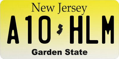NJ license plate A10HLM