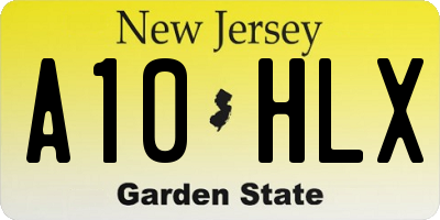 NJ license plate A10HLX