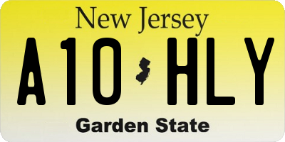 NJ license plate A10HLY