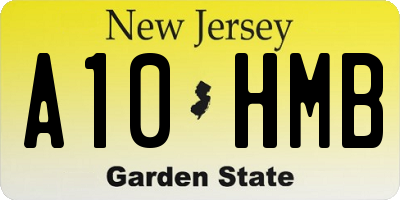 NJ license plate A10HMB