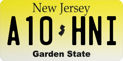 NJ license plate A10HNI