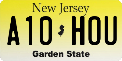 NJ license plate A10HOU