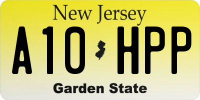NJ license plate A10HPP