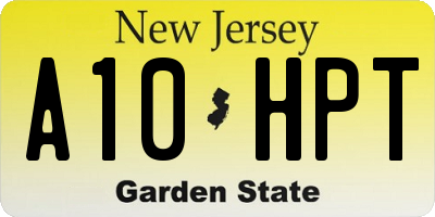 NJ license plate A10HPT