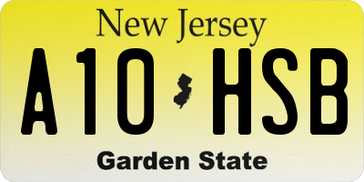 NJ license plate A10HSB