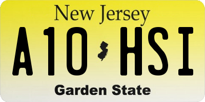NJ license plate A10HSI
