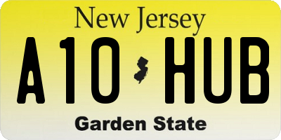 NJ license plate A10HUB