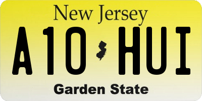 NJ license plate A10HUI