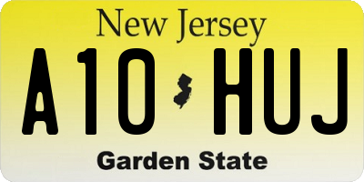 NJ license plate A10HUJ