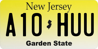 NJ license plate A10HUU
