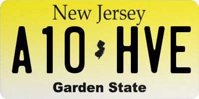 NJ license plate A10HVE