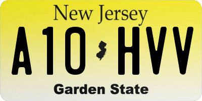 NJ license plate A10HVV