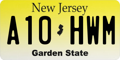 NJ license plate A10HWM