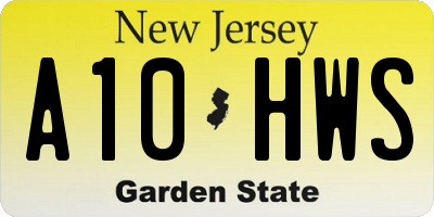 NJ license plate A10HWS