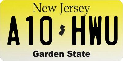 NJ license plate A10HWU