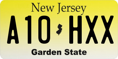 NJ license plate A10HXX
