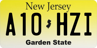 NJ license plate A10HZI