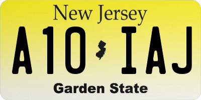 NJ license plate A10IAJ