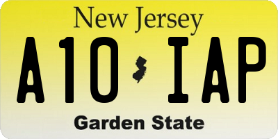 NJ license plate A10IAP
