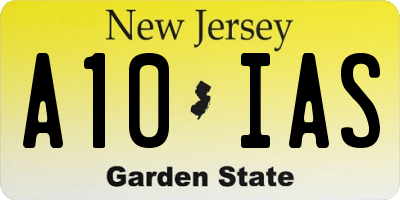 NJ license plate A10IAS