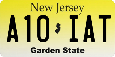 NJ license plate A10IAT
