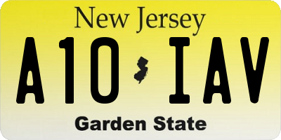 NJ license plate A10IAV