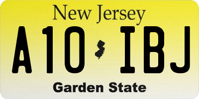 NJ license plate A10IBJ