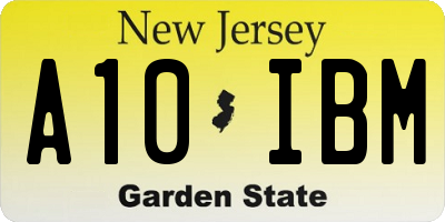 NJ license plate A10IBM