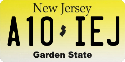 NJ license plate A10IEJ