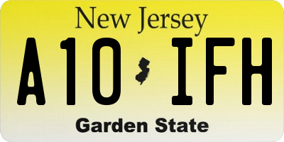 NJ license plate A10IFH