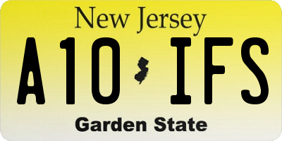 NJ license plate A10IFS