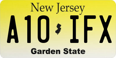 NJ license plate A10IFX