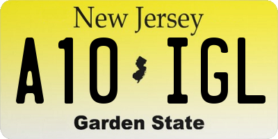 NJ license plate A10IGL